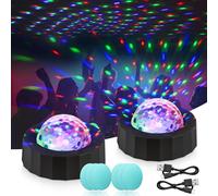 2 Pezzi Luci Discoteca LED 3 RGB Colori Effetti Luce Musica Palla Da Discoteca