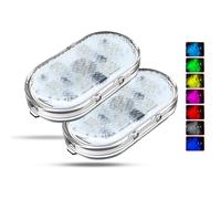 2 Pezzi Luci LED Ambiente Auto, Luci Interne RGB 7 Colori, Luce Touch Ricaricabile USB Magnetica, Illuminazione Atmosfera per Auto, Casa e Interni