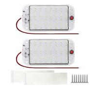 2 Pezzi Luci LED da Tetto Interni Auto 12V, Illuminazione Interna a LED, 48 LED Super Luminose 800LM con Interruttore ON/OFF - Lampade per Camper, Camion, Furgoni, Barche, Rimorchi, Roulotte