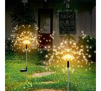 2 pezzi Luci solari a forma di fuochi d'artificio per decorazioni natalizie, 8 modalità di illuminazione, illuminazione decorativa per villa, patio, balcone, sentiero, prato, 2 pezzi-120/2 pezzi-240LE