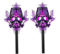 2 pezzi Luci solari di torcia Fiamma tremolante all'aperto, seer resistenti al cranio resistenti al tempo da 16 pollici Halloween Solar Lights Outdoor con punta a terra per il patio del giardino este