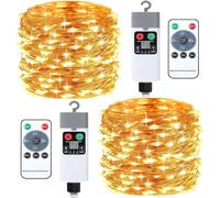 2 Pezzi Lucine LED Decorative - Ricaricabile 1200Mah 10M 100LED Luci Albero Di N