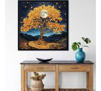 2 Pezzi Luna Diamond Painting,Albero Diamond Painting Kit Completo,5D DIY Quadrati Diamantini Art Hobby Creativi Adulti,Ricamo a Punto Croce Artigianale per Decorazione Della Casa 20x20cm,2p486p