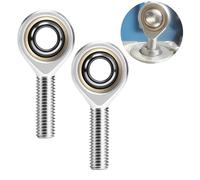 2 Pezzi M10 Cuscinetto Estremità Stelo,M10*1.5 mm Filettatura Esterna Destra,Autolubrificante Cuscinetto a Giunto Sferico,Cuscinetti Testa Snodo per Automotive,Apparecchiature per L'automazione