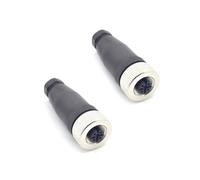 2 Pezzi M12 5 Poli Femmina Connettore, Connettore Circolare a 5 Pin Montaggio sul Campo IP67 Impermeabile A Codificati Diritto Vite Giunto Non Schermato per l'automazione Industriale 125V 4A