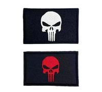2 pezzi macchie di teschio, accessori per punti di cucito, toppa per ricamo, toppe da stiro, patch con motivo a teschio