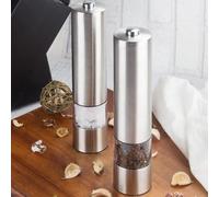 2 PEZZI MACINA SALE E PEPE ELETTRICA MACINAPEPE IN ACCIAIO INOSSIDABILE MACINATU