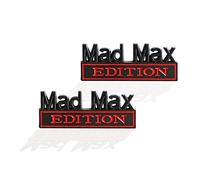 2 pezzi MAD MAX Edition emblema auto camion ricambio per veicolo universale auto, camion SUV (nero rosso)