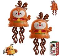 2 pezzi Magical Mini Dancing Ghosts for Christmas, scivolo creativo con movimento, giocattolo interattivo per gattonare come regalo di compleanno, giocattolo 3D (cervo)