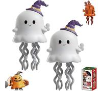 2 pezzi Magical Mini Dancing Ghosts for Christmas, scivolo creativo con movimento, giocattolo interattivo per gattonare come regalo di compleanno, giocattolo 3D (Ghost)