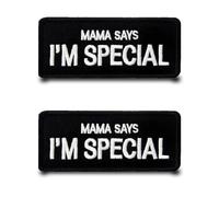 2 Pezzi Mama Says I'M Special Patch Militare Divertente Ricamato Badge Gancio & Loop Tattico Patch Appliques per Abbigliamento Borse Zaini Gilet Dog Harness Abbigliamento Esterno Giacca Jeans