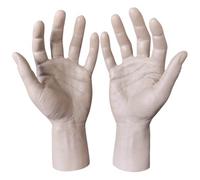 2 pezzi manichino a grandezza naturale in PVC realistico mano manichino maschio sinistra e destra modelli per gioielli guanti display costume di Halloween puntelli tatuaggio pratica mano