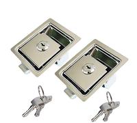 2 pezzi maniglia a incasso in acciaio inox con serratura universale per porta camper, maniglia interna con cassetta degli attrezzi e vano rimorchio, colore: argento