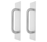 2 Pezzi Maniglia a Placca in Acciaio Inox Argento | Apertura Semplice, Design Ergonomico, per Porta di Passaggio e Armadio Scorrevole, Stile Moderno