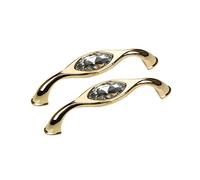 2 Pezzi Maniglia per armadi in cristallo, maniglia per porta, Pomelli con strass di cristallo, per Guardaroba Comò Cassetto Decorazione con Viti Accessori (96mm/3.7in,Golden White)
