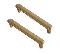 2 Pezzi Maniglia per mobili Oro champagne maniglie per porta in lega di zinco Pomelli per armadietti Stile moderno e minimalista Tiretti cassetto Manopole per dell'armadio (Hole spacing 128mm)
