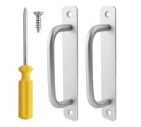 2 Pezzi Maniglia Porta Scorrevole con Cacciavite croce e viti,Maniglia Porta Esterna in alluminio,Argento Maniglia Porta Scorrevole,Maniglia Esterna,per Garage,Armadio