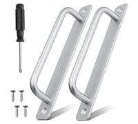 2 Pezzi Maniglia Porta Scorrevole, Distanza Fori 160mm Maniglie per Mobili da Cucina, Maniglie Armadio in Alluminio con Viti, Maniglia Porta Esterna e Interna per Porta,Porte da Giardino,Armadio