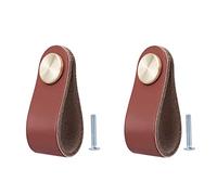 2 Pezzi Maniglie in Pelle per Mobili Pomelli per Mobili di Cuoio Maniglie Tiretti per Cassettiera in Pelle Manopole per Armadio in Pelle Maniglie Cuoio per Maniglie e Pomelli Cassetti