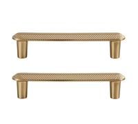 2 pezzi Maniglioni per Armadio Oro champagne Pomelli Mobili Stile moderno e minimalista Maniglia guardaroba Lega di zinco Tiretti del cassetto Dell'armadio Manopole tirare (Hole spacing 128mm)