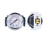 2 Pezzi Manometro per Aria, 0-1MPa, Quadrante 40mm, Filettatura PT1/8, Montaggio Centrale Posteriore, Custodia in Acciaio Inox per Sistemi Pneumatici di Compressore (con Supporto)