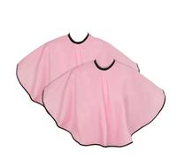 2 Pezzi Mantella Corta per Taglio Capelli, Mantella da Parrucchiere Professionale, Scialle per Barbiere Impermeabile, Mantelle per Shampoo Trucco, Mantella per Tinta dei Capelli in Nylon (Rosa)