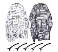 2 Pezzi Mantelle Parrucchiere con molti specchi, Accessori Tagliacapelli Bianco Nero, Länge 27.6 cm Mantella Taglio Capelli a Tutta Lunghezza, Telo Parrucchiera Professionale