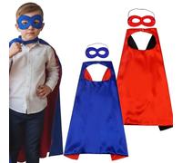 2 Pezzi Mantello Supereroi Bambini, Travestimenti Bambini, Mantello da Supereroe con Maschere, Costumi Supereroi per Regali di Compleanno, Halloween Partito, Mascherata, Carnival
