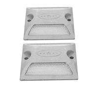 2 Pezzi Marcatore Riflettente Stradale per Vialetto, Guida Sicura Esterna | Metallo e Plastica, Montaggio a Vite, Superficie Rialzata Riflettente, per Ingresso e Piste