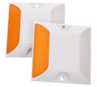 2 Pezzi Marcatori Riflettenti Stradali in Plastica | Resistenza alle Intemperie, Forte Compressione, Installazione Semplice, per Vialetti e Aree di Sosta