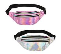 2 Pezzi Marsupio da Donna, Impermeabile Regolabile Moda Lucidi Marsupio Donna, Marsupio Sportivo per Running Viaggio Campeggio