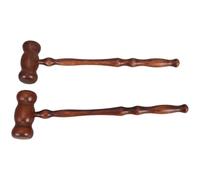 2 Pezzi Martelletto da Giudice in Legno Marrone, Stile Vintage