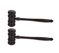 2 Pezzi Martelletto da Giudice, Piccolo, Portatile, Finitura Liscia | Design Tradizionale per Vendita, Aspetto Elegante e Professionale, Impugnatura Comoda, Colore Caffè