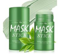 2 Pezzi Maschera al tè verde per viso, Maschera Viso all'argilla, Green Tea Mask Stick, Green Tea Punti Neri, Pulizia Profonda dei Pori,Idratante, Schiarimento Della Pelle