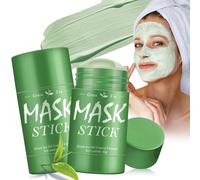 2 Pezzi Maschera Al Tè Verde Stick, Maschera Viso Purificante Con Argilla Verde, Mask Pulizia Del Tè Green, Idratazione Della Pelle, Controllo Dell'olio, Per Maggior Parte Tipi Di Pelle