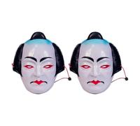 2 Pezzi Maschera Samurai Giapponese in Plastica, Copertura Totale Volto | Design Tradizionale Autentico, Dettagli Realistici Dipinti a Mano, per Teatro, Festival Culturali e Foto