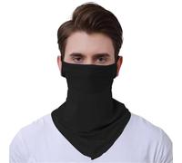 2 pezzi Maschera solare mezza maschera, maschera facciale in rete, protezione for il collo, estate, sottile per All'aperto(Black)