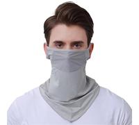 2 pezzi Maschera solare mezza maschera, maschera facciale in rete, protezione for il collo, estate, sottile per All'aperto(GRAY)