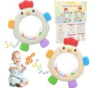 2 Pezzi Massaggia Gengive Neonati con Sonaglio, Giochi Dentizione Neonato in Silicone Senza BPA, Facile da Afferrare, Sollievo per le Gengive dai 3-6-9 Mesi, Regalo per Bambino e Bambina