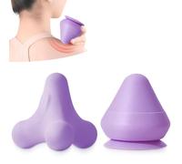 2 Pezzi Massaggiatore per Punti Trigger,Trigger Point, Design ad Adsorbimento, Massaggio ai Quattro Angoli, Rilassamento dei Muscoli Della Schiena, Delle Mani, dei Piedi(Colore Viola)