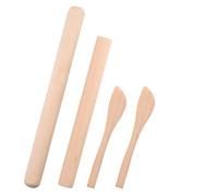 2 Pezzi Mattarello in Legno Naturale di Faggio, Rullo per Pasta Tondo e Liscio Antiaderente per Impastare e Stendere al Forno Torte (25cm 30cm)