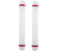 2 Pezzi Mattarello, Mattarelli per Cottura Mattarello Fondente con Anelli di Spessore Mattarello Piccolo Rullo per Pasta da 9 Pollici Rullo da Forno in Plastica Antiaderente