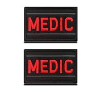 2 Pezzi "MEDIC" MED EMT EMS Medico Emblema Gancio e Anello Ricamato Tattico Militare Divertente Toppa Patch