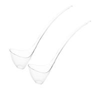 2 Pezzi Mestolo Asimmetrico a Manico lungo Plastica PC Trasparente | Misurazioni Precise e Beccuccio, per Servizio Rapido in Buffet, Cocktail e Grandi Pentole