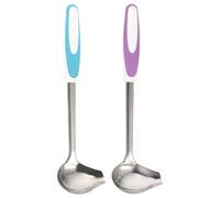 2 Pezzi Mestolo Piccolo in Acciaio Inox con Beccuccio, Manico | Brodo e Salsa, Controllo Preciso nel Servizio, Foro per Appendere, Finitura Liscia