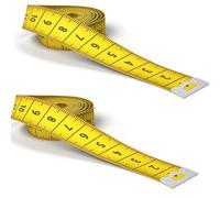 2 pezzi metro a nastro per cucito, metro corporeo, metro a nastro bifacciale 3 m, giallo, per sarti, artigiani, famiglie