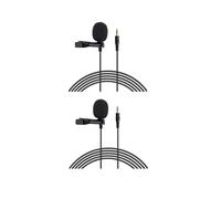 2 Pezzi Microfoni Lavalier da Bavero con Connettore da 3,5 mm per Fotocamere/Computer Desktop/Schede Audio