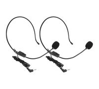 2 Pezzi Microfono Auricolare Filo Nero per Voce e Amplificatore | Braccio Regolabile, Corpo in Plastica Ultra-leggero, Pickup Unidirezionale e Riduzione del Rumore