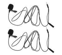 2 Pezzi Microfono Lavalier Mini, Registrazione Voce e Podcast | Leggero, Portatile, Uso senza Mani, Omnidirezionale, Nero, per Registrare Vocali e Streaming