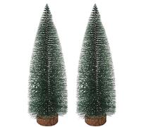 2 pezzi mini albero di Natale decorazione scena di Natale decorazione per la finestra della casa desktop ornamento per albero di Natale in pino